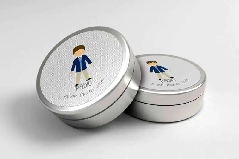 ETIQUETA REDONDA DE COMUNIÓN DE NIÑO