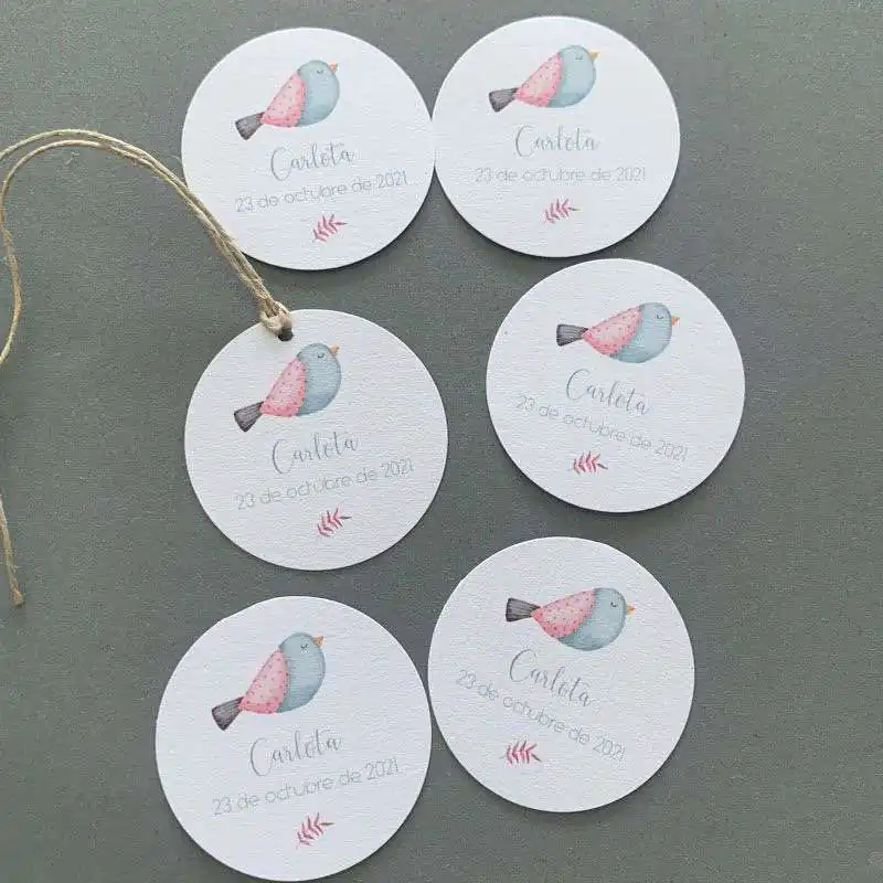 ETIQUETAS REDONDAS COLECCIÓN "pájaro"