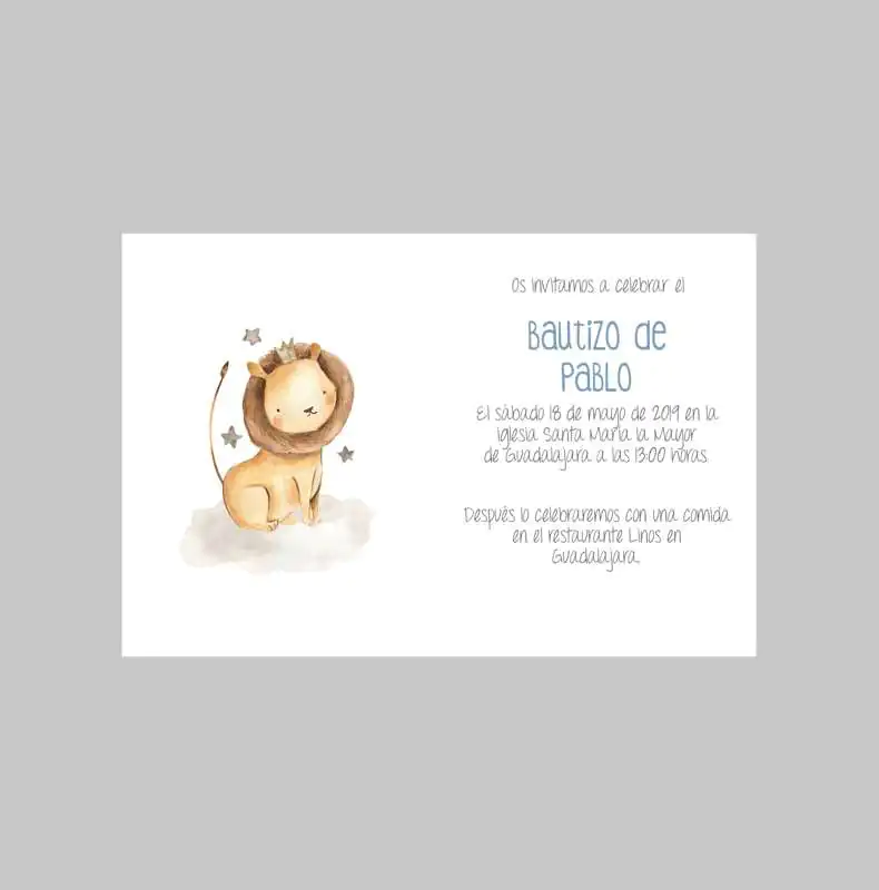 INVITACIÓN DE BAUTIZO CON ANIMALES