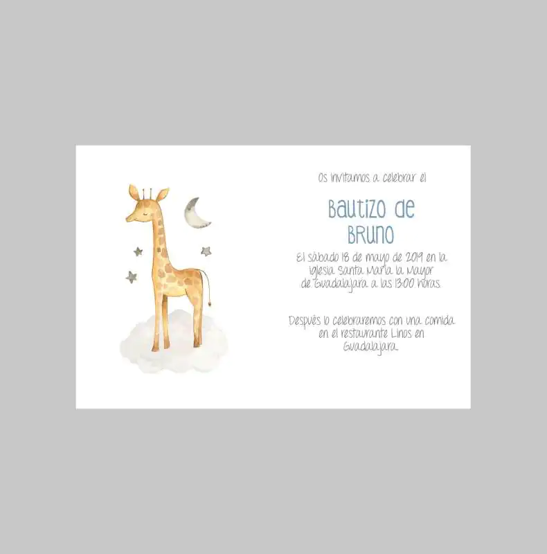 INVITACIÓN DE BAUTIZO CON ANIMALES