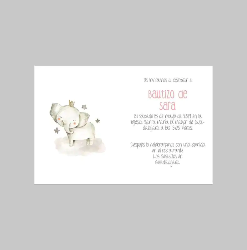 INVITACIÓN DE BAUTIZO CON ANIMALES