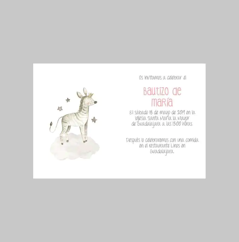INVITACIÓN DE BAUTIZO CON ANIMALES