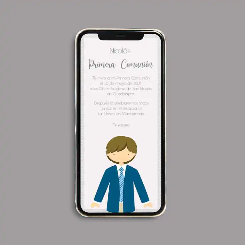 INVITACIÓN DIGITAL DE COMUNIÓN CON NIÑO