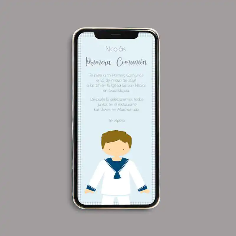 INVITACIÓN DIGITAL DE COMUNIÓN CON NIÑO