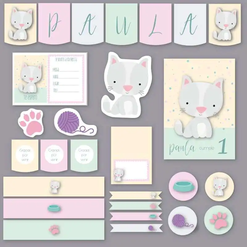 KIT PARA FIESTA - GATITO