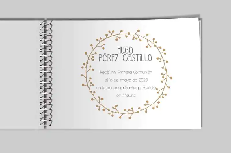 LIBRO DE FIRMAS DE COMUNION PARA NIÑO CON CORONA