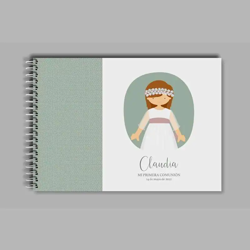 LIBRO DE FIRMAS DE PRIMERA COMUNIÓN CON NIÑA PERSONALIZADA