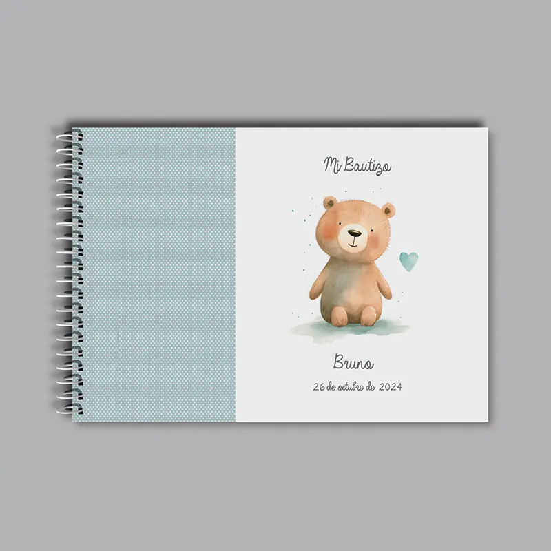 ÁLBUM ARTESANAL PARA BEBÉ PERSONALIZADO CON OSITO