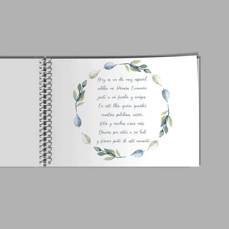 LIBRO DE FIRMAS CON CORONA AZUL Y VERDE