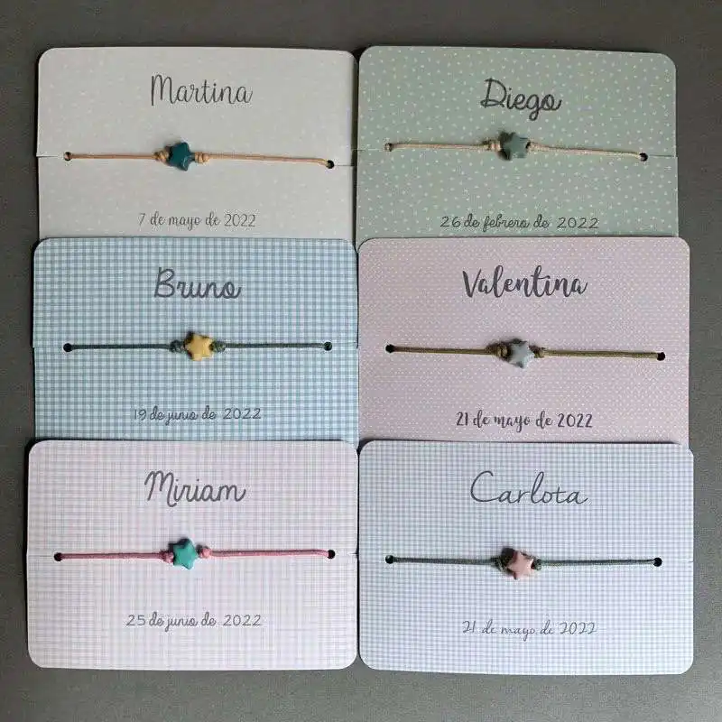 PULSERAS CON ESTRELLA Y CON CORDÓN DE ALGODÓN ENCERADO