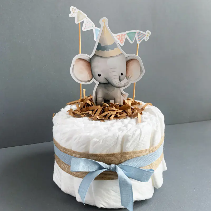 Tarta de Pañales Pequeña - Animalitos