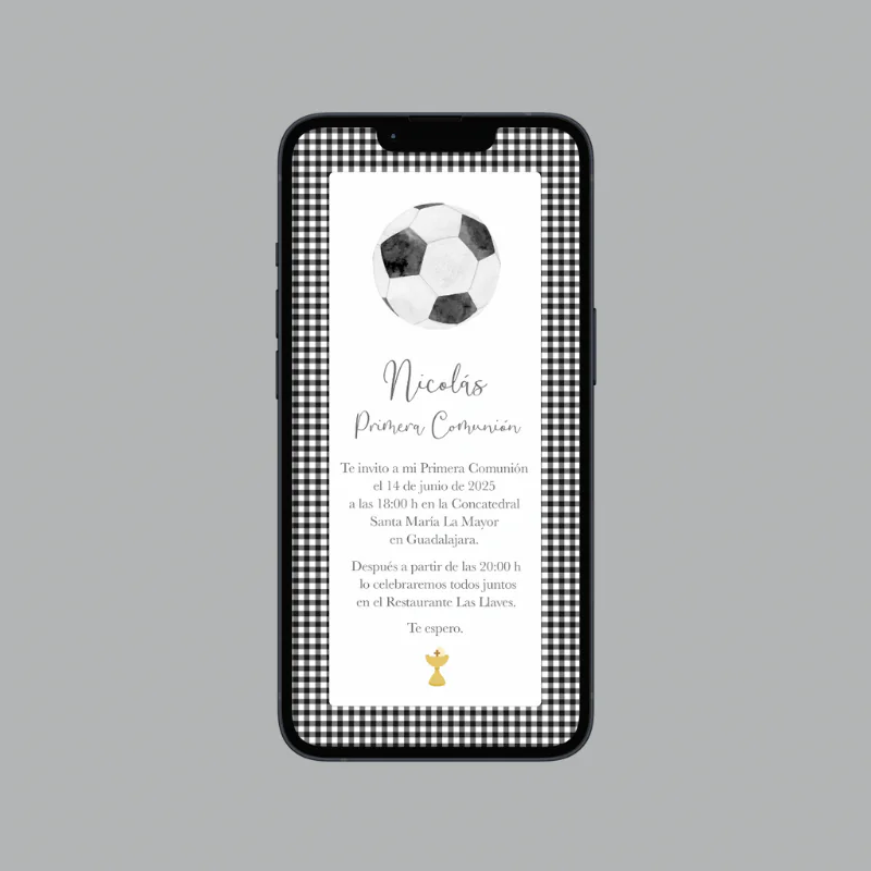 INVITACIÓN DIGITAL CON FÚTBOL