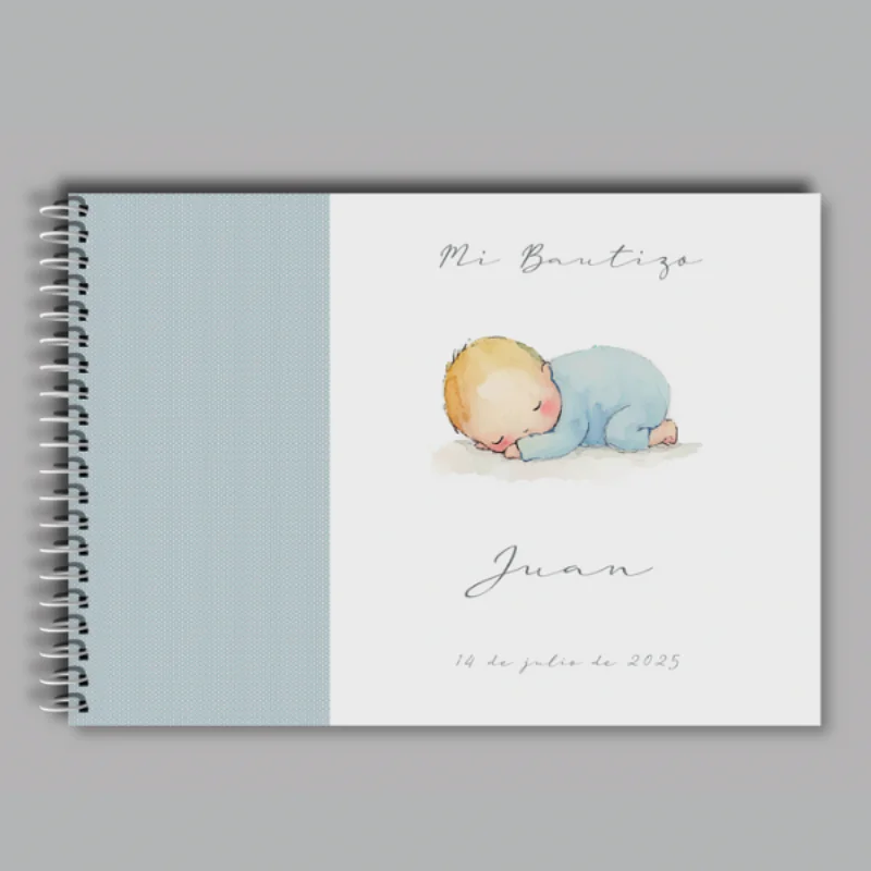 ÁLBUM ARTESANAL CON BEBÉ DORMIDO