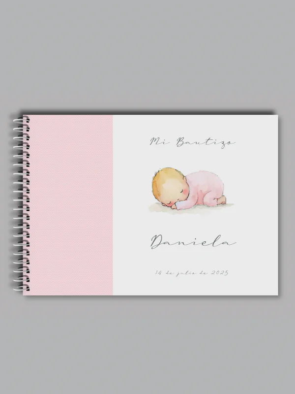 ÁLBUM ARTESANAL CON BEBÉ DORMIDO