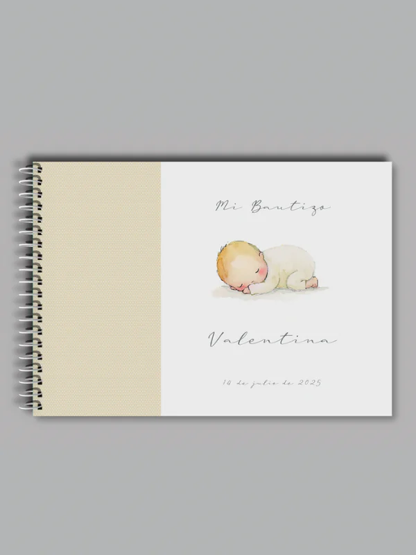 ÁLBUM ARTESANAL CON BEBÉ DORMIDO