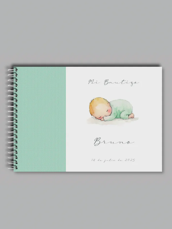 ÁLBUM ARTESANAL CON BEBÉ DORMIDO