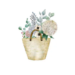 DIBUJO 3 CESTO CON FLORES